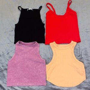 Stylish Women's Tank Tops - Black, Red, Purple, Orange